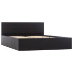 Vidaxl cadre de lit  rangement hydraulique noir similicuir 140x200 cm