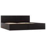 Vidaxl cadre de lit  rangement hydraulique noir similicuir 180x200 cm