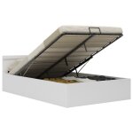 Vidaxl cadre de lit  rangement avec led blanc similicuir 120x200 cm