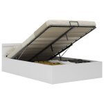 Vidaxl cadre de lit  rangement avec led blanc similicuir 140x200 cm