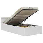 Vidaxl cadre de lit � rangement avec led blanc similicuir 90x200 cm