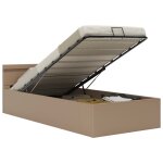 Vidaxl cadre de lit � rangement et led cappuccino similicuir 100x200cm