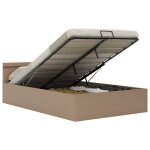 Vidaxl cadre de lit � rangement et led cappuccino similicuir 140x200cm