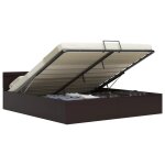 Vidaxl cadre de lit  rangement avec led gris similicuir 180x200 cm
