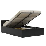 Vidaxl cadre de lit  rangement avec led noir similicuir 120x200 cm