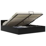 Vidaxl cadre de lit  rangement avec led noir similicuir 160x200 cm