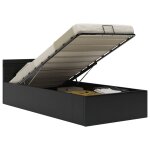 Vidaxl cadre de lit  rangement avec led noir similicuir 90x200 cm