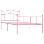 Vidaxl cadre de lit rose mtal 100 x 200 cm