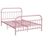 Vidaxl cadre de lit rose mtal 140 x 200 cm