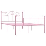 Vidaxl cadre de lit rose mtal 160 x 200 cm