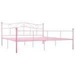 Vidaxl cadre de lit rose mtal 200x200 cm