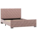 Vidaxl cadre de lit rose tissu 120 x 200 cm Vidaxl cadre de lit rose tissu 120 x 200 cm