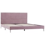 Vidaxl cadre de lit rose tissu 160 x 200 cm