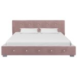 Vidaxl cadre de lit rose velours 120 x 200 cm