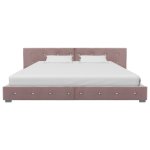 Vidaxl cadre de lit rose velours 160 x 200 cm