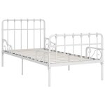 Vidaxl cadre de lit et sommier  lattes blanc mtal 100 x 200 cm