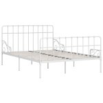 Vidaxl cadre de lit et sommier  lattes blanc mtal 160 x 200 cm