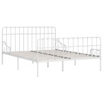 Vidaxl cadre de lit et sommier  lattes blanc mtal 180 x 200 cm