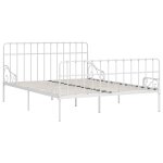 Vidaxl cadre de lit et sommier  lattes blanc mtal 200 x 200 cm