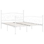 Vidaxl cadre de lit et sommier  lattes blanc mtal 200 x 200 cm