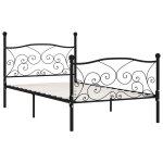 Vidaxl cadre de lit et sommier  lattes noir mtal 90 x 200 cm