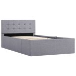 Vidaxl cadre de lit � stockage hydraulique gris clair tissu 90x200 cm
