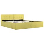 Vidaxl cadre de lit  stockage hydraulique jaune lime tissu 160x200 cm