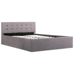 Vidaxl cadre de lit  stockage hydraulique taupe tissu 120x200 cm