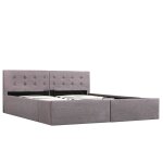 Vidaxl cadre de lit  stockage hydraulique taupe tissu 160x200 cm