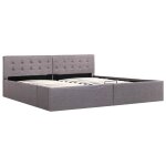 Vidaxl cadre de lit  stockage hydraulique taupe tissu 180x200 cm