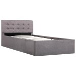 Vidaxl cadre de lit � stockage hydraulique taupe tissu 90x200 cm