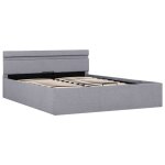 Vidaxl cadre de lit � stockage avec led gris clair tissu 140x200 cm