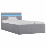 Vidaxl cadre de lit � stockage avec led gris clair tissu 90x200 cm