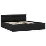 Vidaxl cadre de lit  stockage avec led gris fonc tissu 160x200 cm