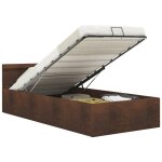 Vidaxl cadre de lit � stockage et led marron tissu 90x200 cm