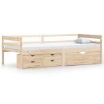 Vidaxl cadre de lit avec tiroirs et armoire bois de pin 90x200 cm Vidaxl cadre de lit avec tiroirs et armoire bois de pin 90x200 cm