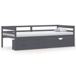 Vidaxl cadre de lit avec tiroirs et armoire gris foncé pin 90x200 cm Vidaxl cadre de lit avec tiroirs et armoire gris foncé pin 90x200 cm