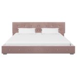 Vidaxl cadre de lit velours rose 140 x 200 cm