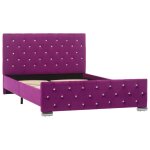 Vidaxl cadre de lit violet tissu 120x200 cm