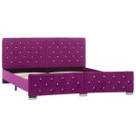 Vidaxl cadre de lit violet tissu 160x200 cm