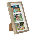 Vidaxl cadres photo 3d 3pcs bois fonc 18x35cm pour photos 3x(10x15cm)