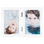 Vidaxl cadre photo d�pliable en deux blanc 2x(21x29, 7 cm)