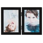 Vidaxl cadre photo d�pliable en deux noir 2x(10x15 cm)