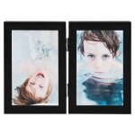 Vidaxl cadre photo d�pliable en deux noir 2x(21x29, 7 cm)