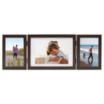Vidaxl cadre photo d�pliable marron fonc� 22x15 cm + 2x(10x15 cm)