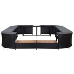Vidaxl cadre de spa carr noir 268x268x55 cm rsine tresse
