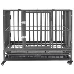 Vidaxl cage pour chien avec roues et toit acier 102x72x85 cm