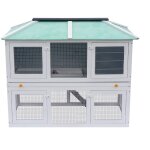 Vidaxl cage double pour animaux bois