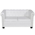 Vidaxl canapé à 2 places cuir synthétique blanc Vidaxl canapé à 2 places cuir synthétique blanc