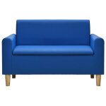 Vidaxl canapé à 2 places pour enfants bleu similicuir Vidaxl canapé à 2 places pour enfants bleu similicuir